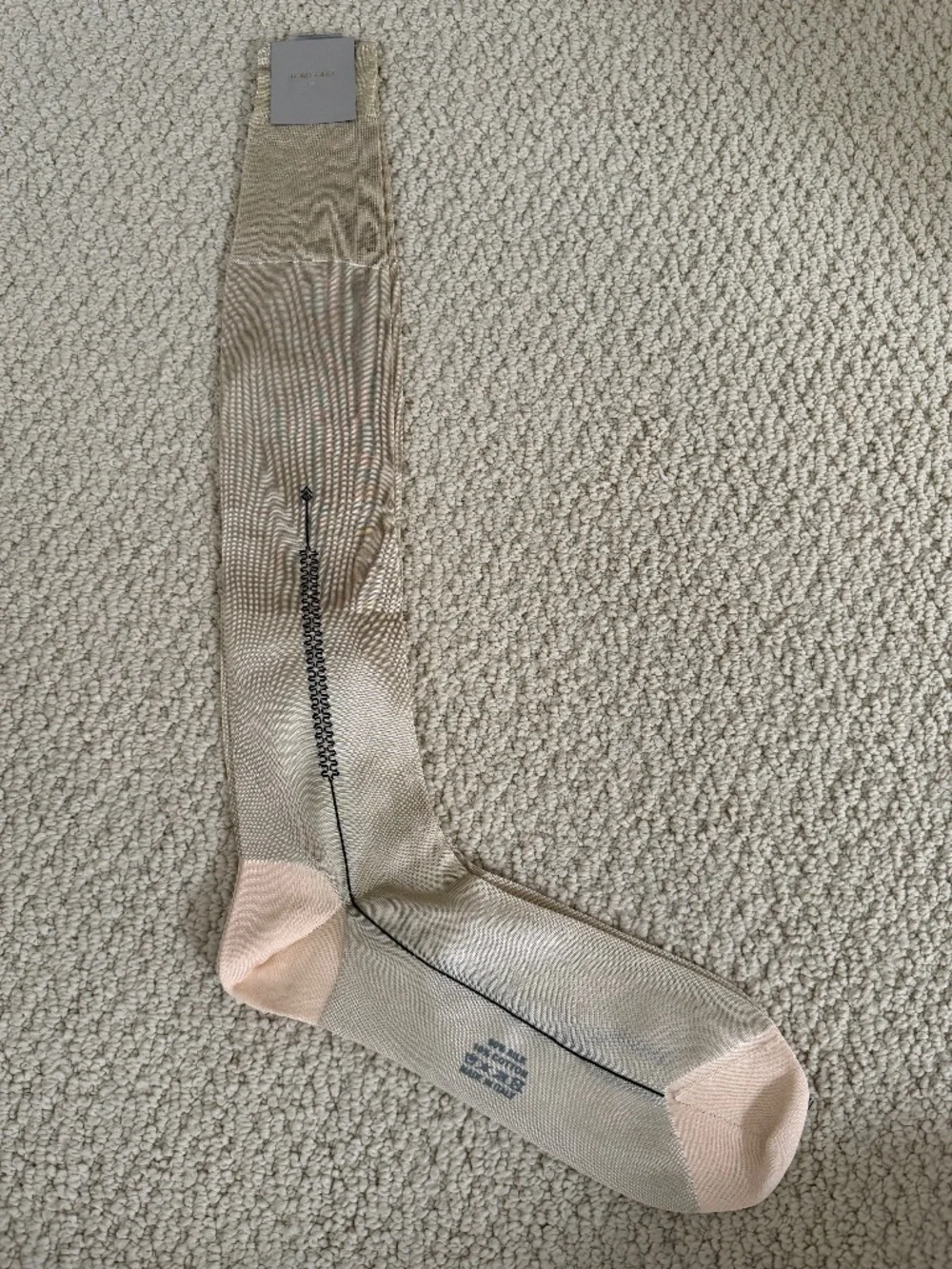 Tom Ford Golden Beige Sheer Silk Blend Knit Over the Calf High Dress Socks